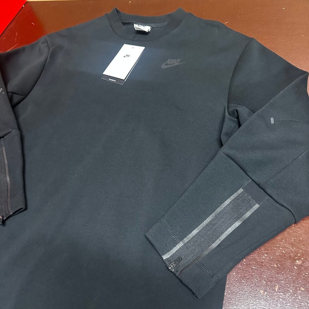 Nike Womens Black Sportswear Tech Fleece Long Sleeve Pullover Dress Size Small - Picture 2 of 3